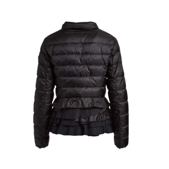 zoey ruffle hem puffer jacket tahari